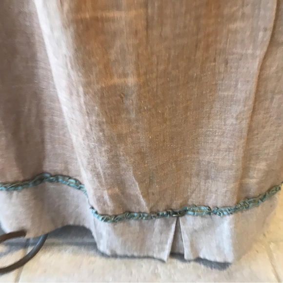 Taylor G Linen Skirt Long Elastic Waist & Jacket 2 Pc Set Boho 1X - Picture 9 of 16